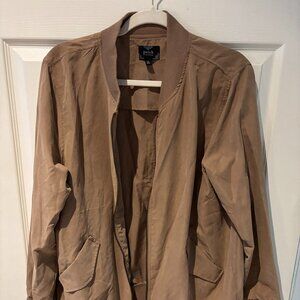 Perch Tan Soft Lightweight Bomber Style Jacket